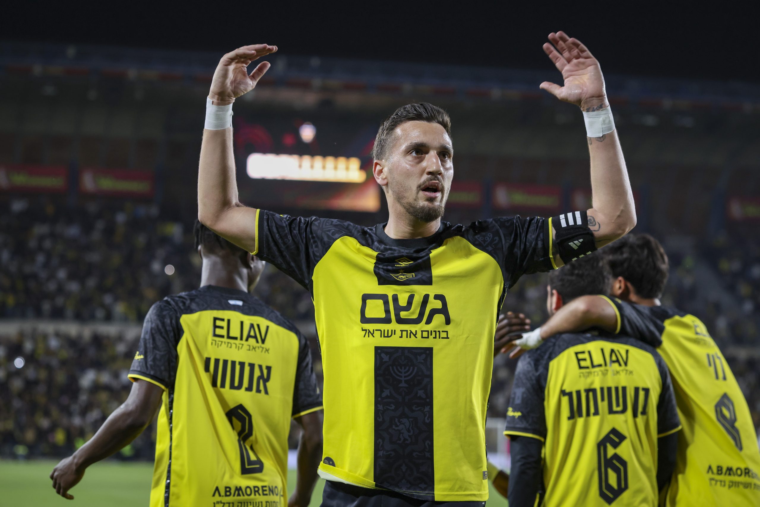 ירדן שועה במהלך הניצחון אתמול. Photo by Danny Maron/Flash90