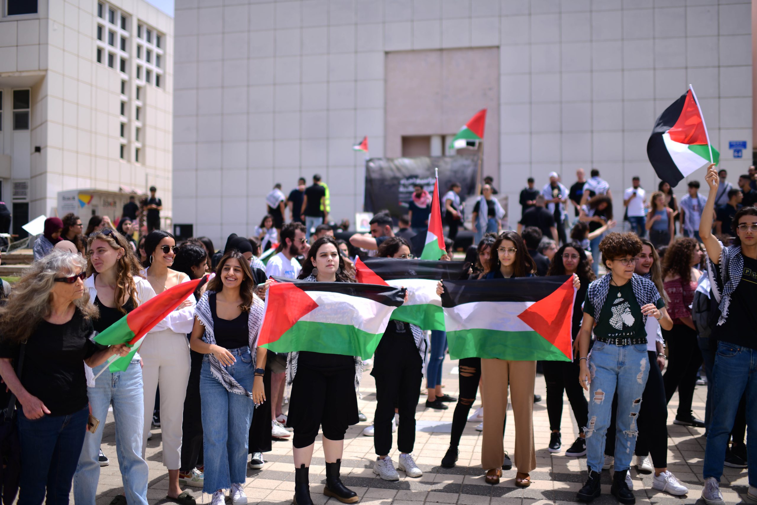 הפגנה אנטי ישראלית באוניברסיטת תל אביב, ארכיון. צילום: תומר נאומברג, פלאש 90