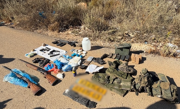 האמל"ח שנתפס. קרדיט צילום: דוברות משטרת ישראל
